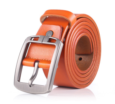 Men's Retro Leather Belt Men's Ancient Silver Japanese Word Buckle Casual Pure Leather Pants Belt