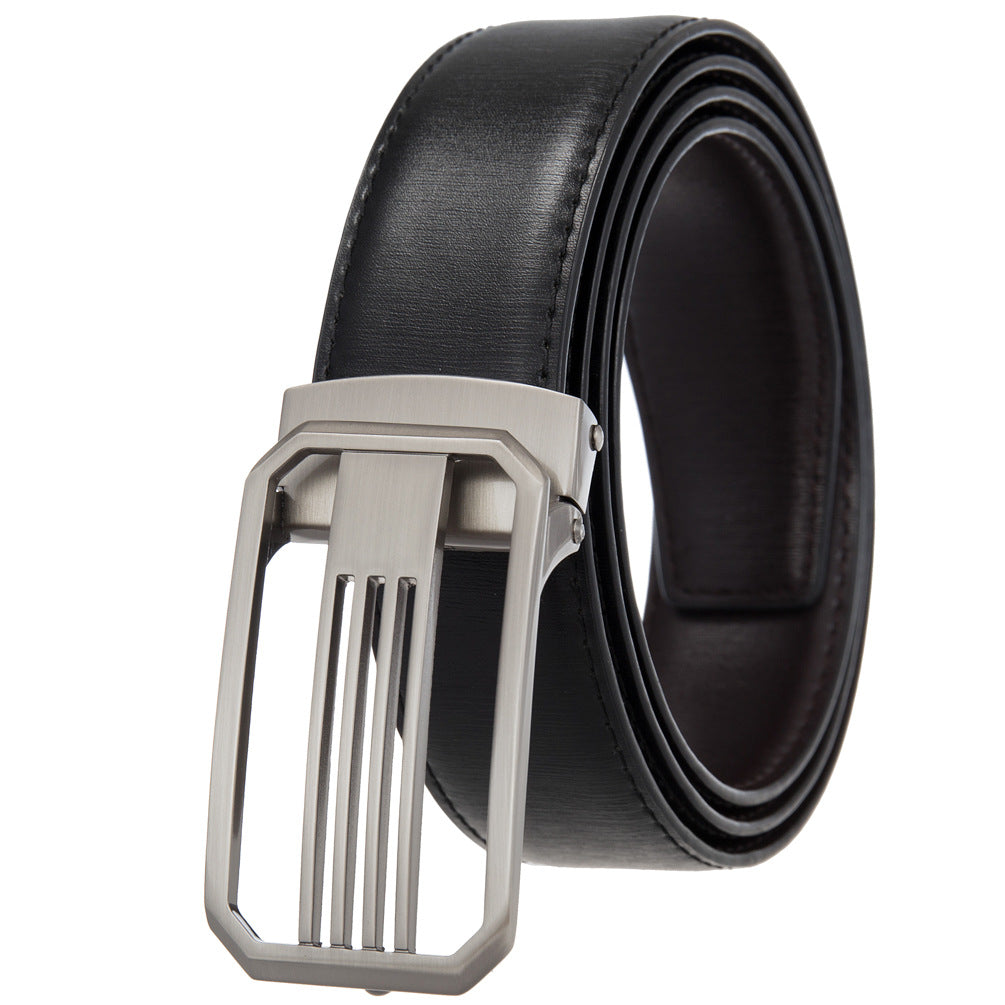 Men's Perforated Casual Two-Layer Leather Belt