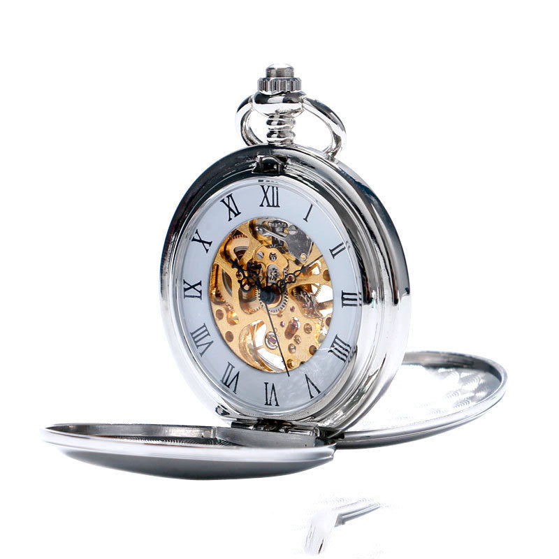 Double Open Cover Classic Simple Retro Pocket Watch For Men and Women