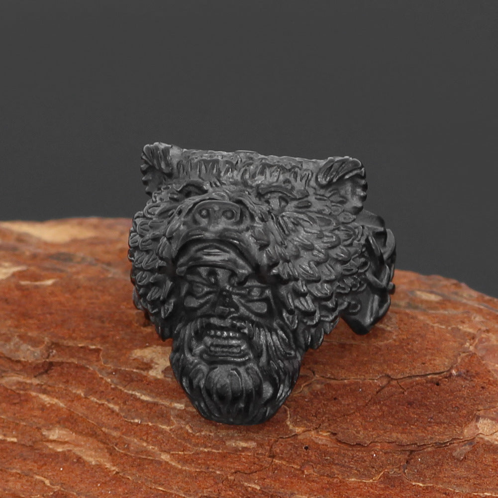 Viking Nordic Mythology Stainless Steel Ring Werewolf Aoding