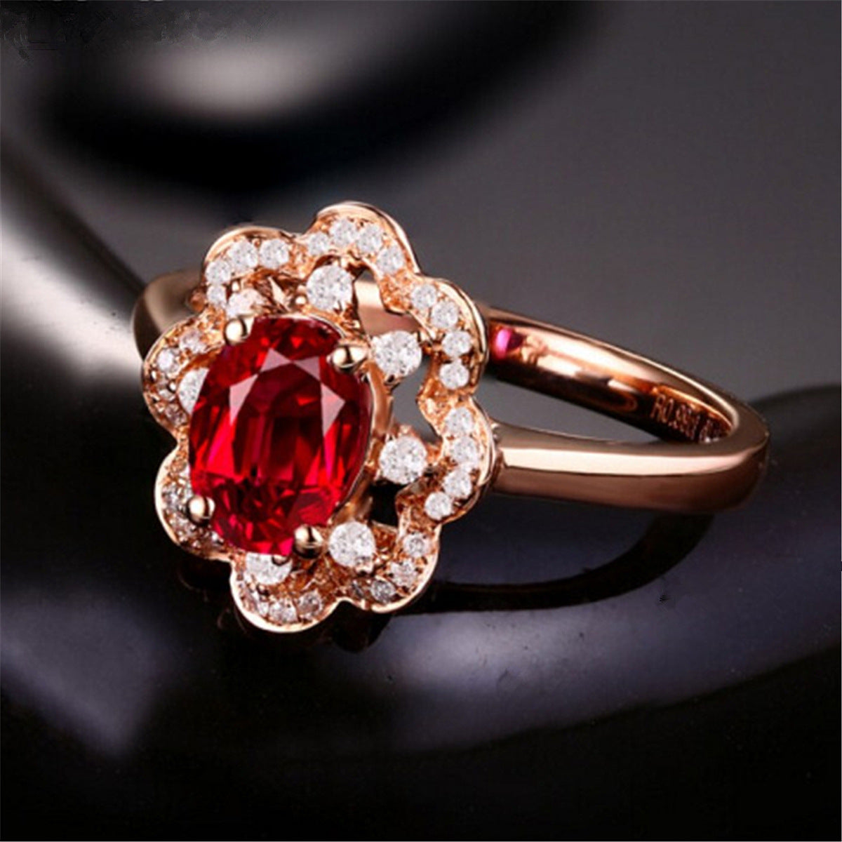 Hot Silver Ring Engagement Ring High-End Ruby Ring Rose Gold Ring Jewelry