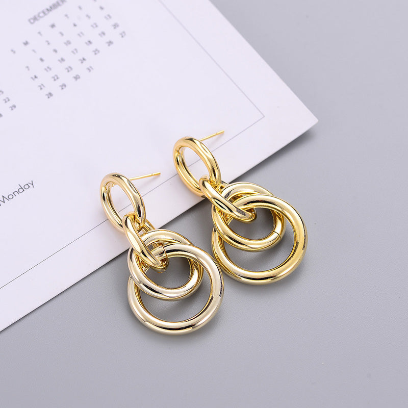 Fashion Trend Earrings Simple Personality Metal Texture Earrings