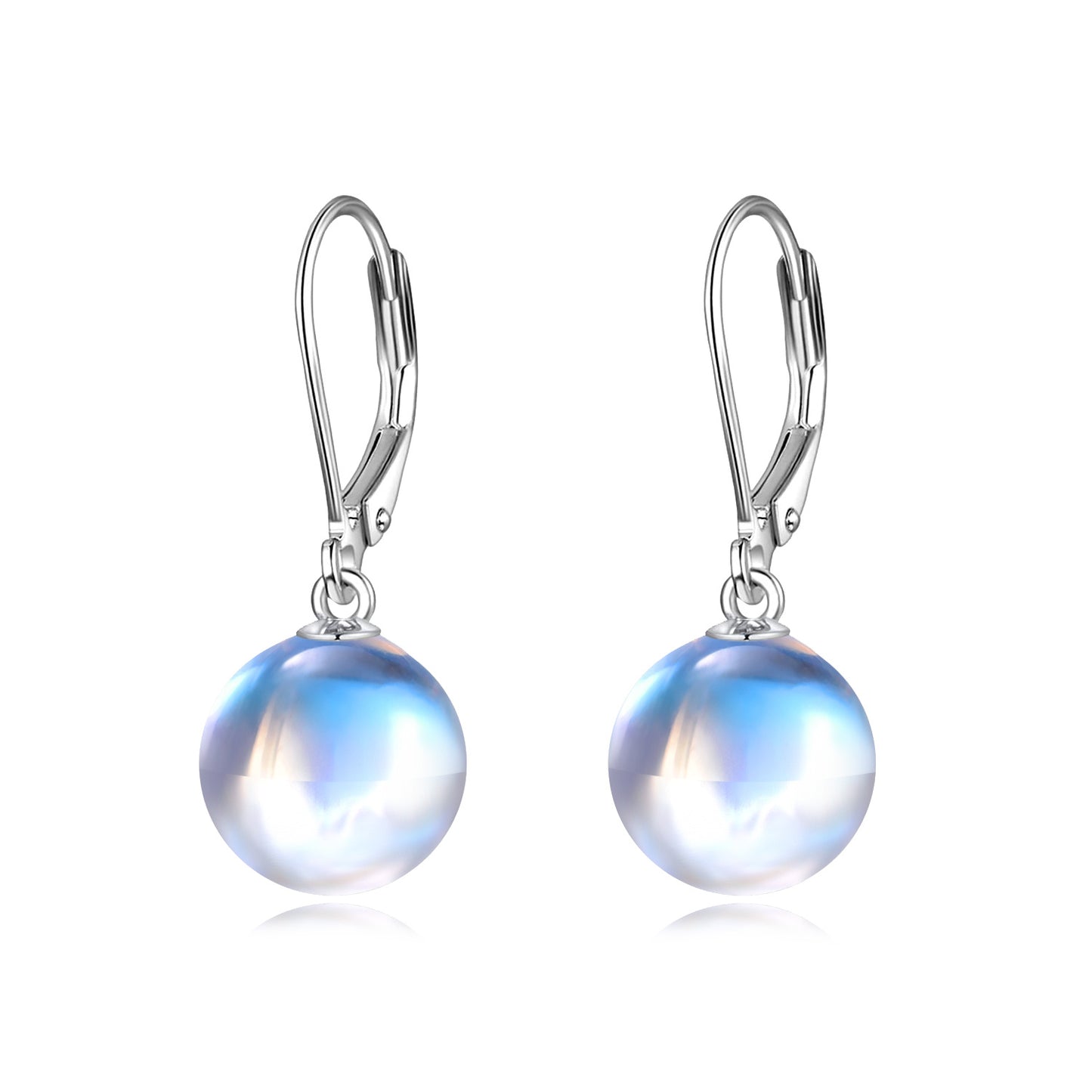 925 Sterling Silver Moonstone Drop Leverback Earrings Jewelry For Women