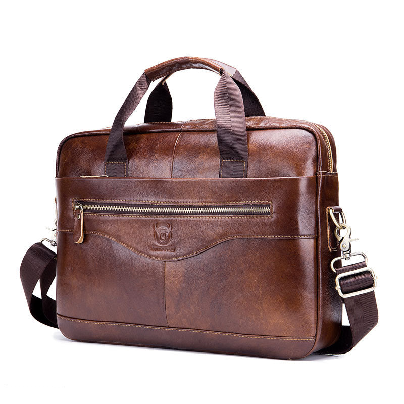 First Layer Cowhide Multifunctional Briefcase