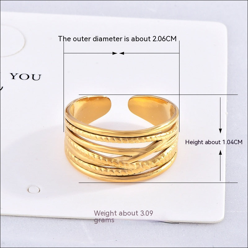 Internet Celebrity European And American Elegant French Retro Minority Design Irregular Ring