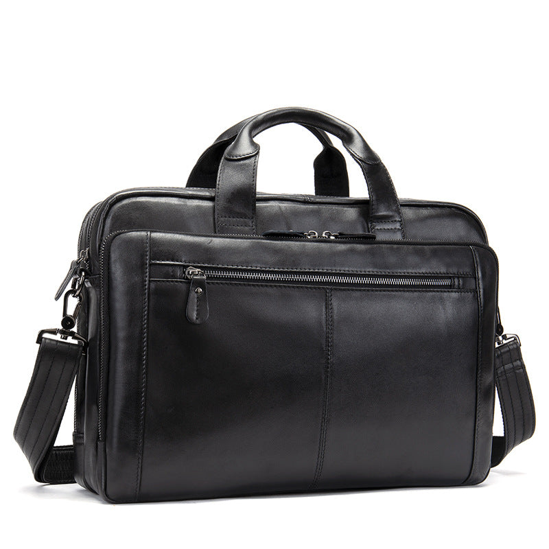 Men's Hand-Carrying Genuine Leather Briefcase