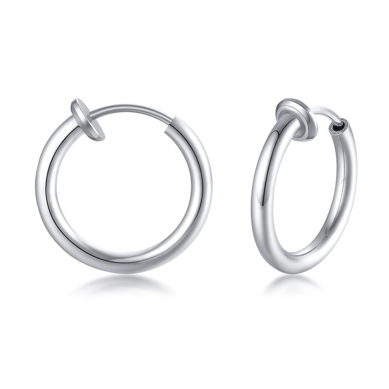 Fashion Earrings Stainless Steel Simple Men and Women