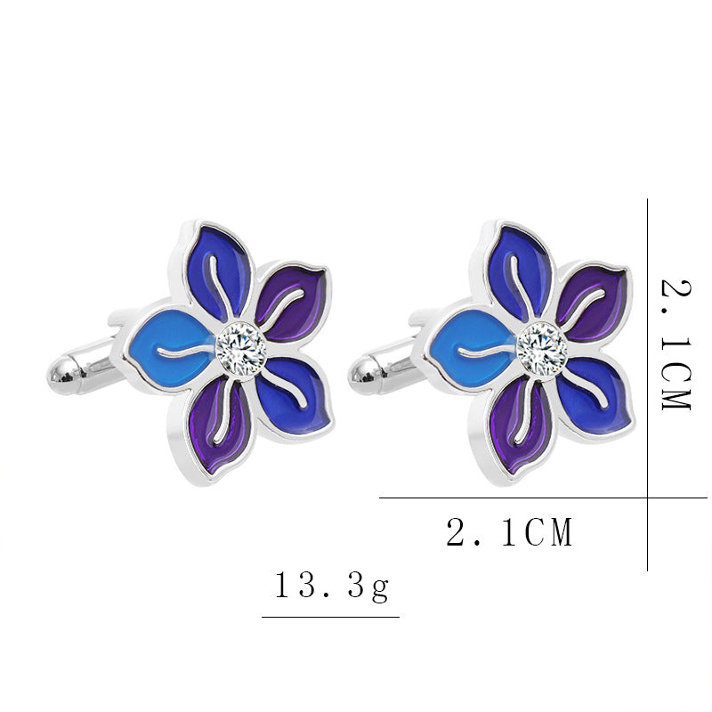 Fashionable Individual Flower French Shirt Cufflinks