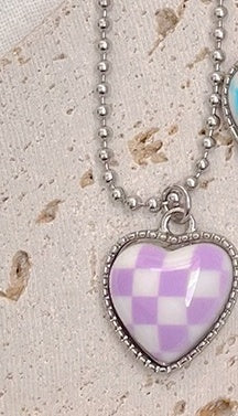 Checkerboard Love Titanium Steel Chain Necklace