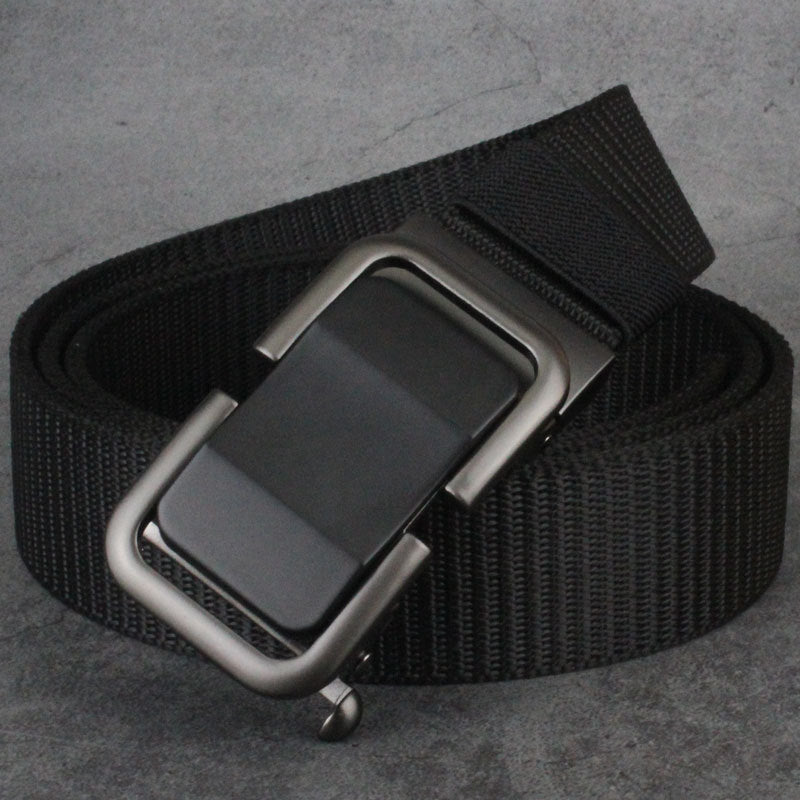 Belt Men's Automatic Buckle Men's Toothless Nylon Canvas Belt