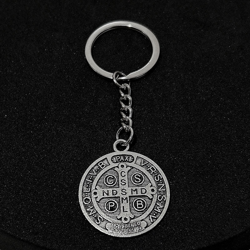 Fashion Reversible Cross Key Ring Pendant