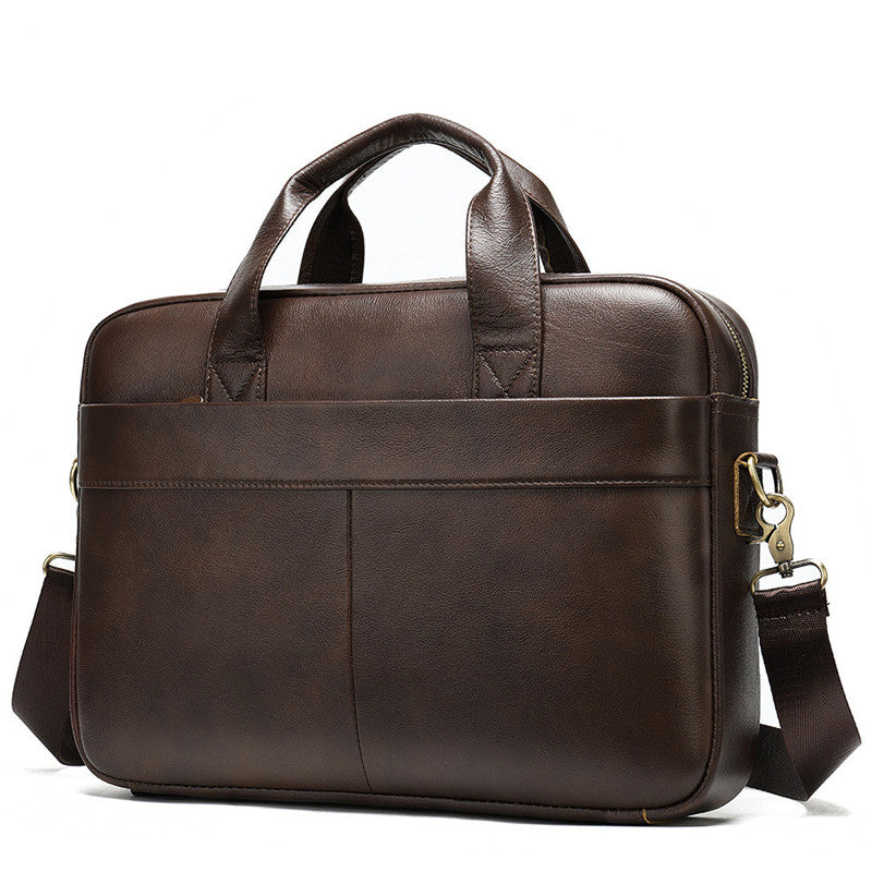 Business First Layer Leather Briefcase