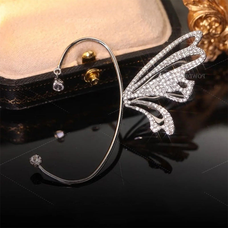 High-Quality Diamond-Studded Sweet Butterfly Wings Earrings