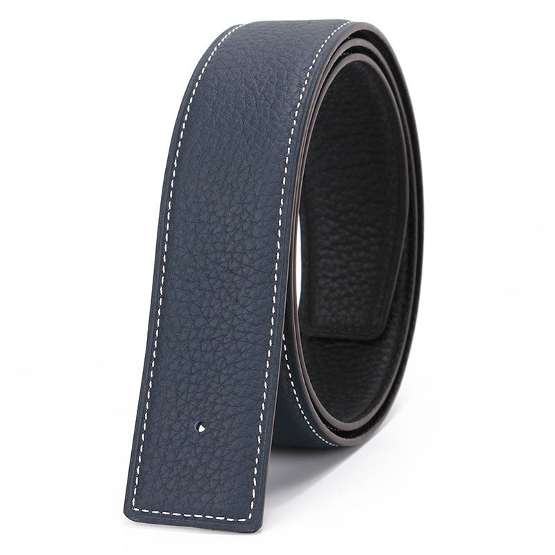 Headless Belt With Double-Sided First Layer Cowhide Buckle