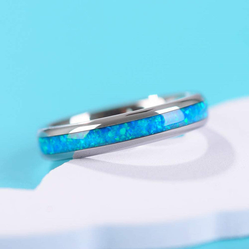 Women's Fashion Arc Edge Blue Sticker Ring