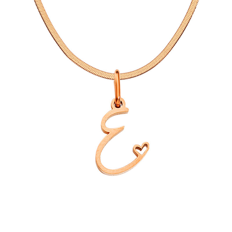 Women's Stainless Steel Necklace With Letter Pendant