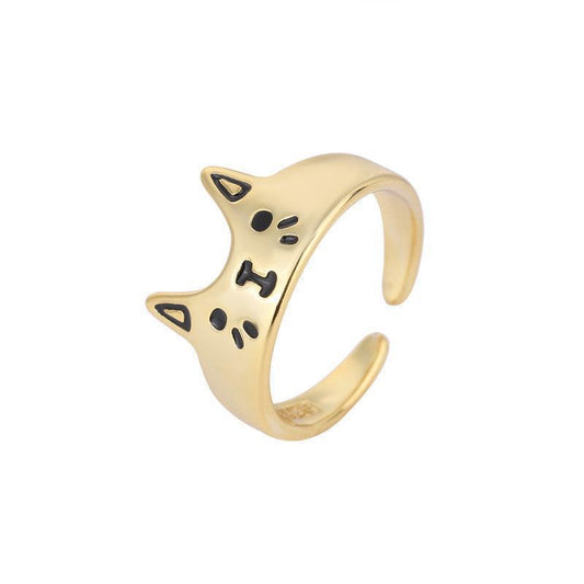 Women's Cute Cartoon Epoxy Cat Ring