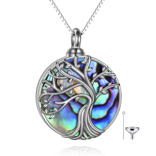 Tree Of Life Urn Necklace For Ashes Keepsake 925 Sterling Silver Pendant Necklace