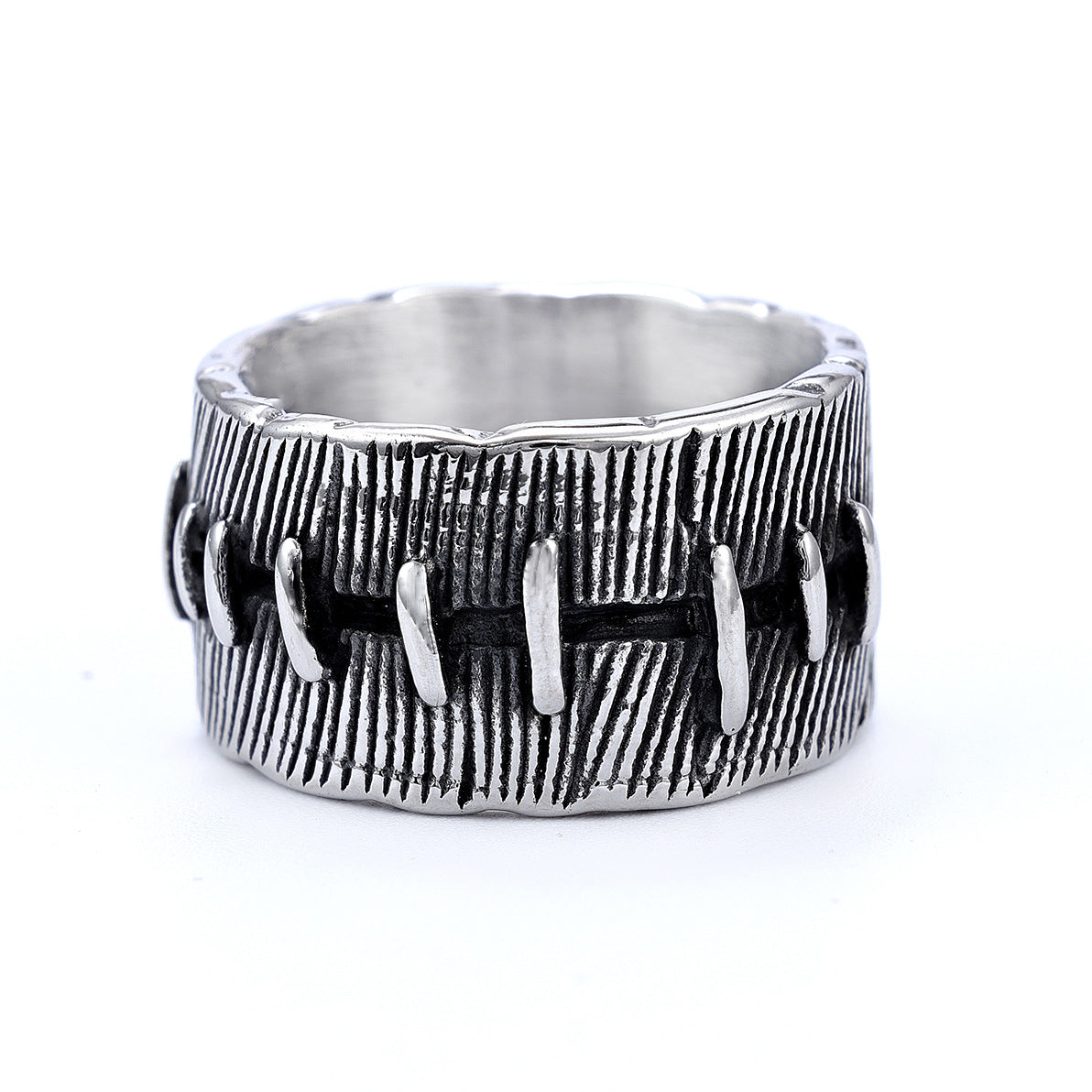 Niche Advanced Dark Punk Stitched Fashion Men's Essential Ring In Stock