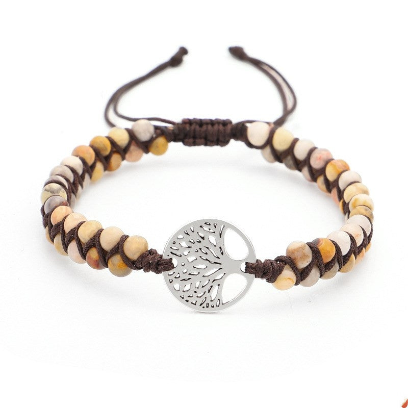 Woven Twine Double Tree Of Life Yoga Bracelet