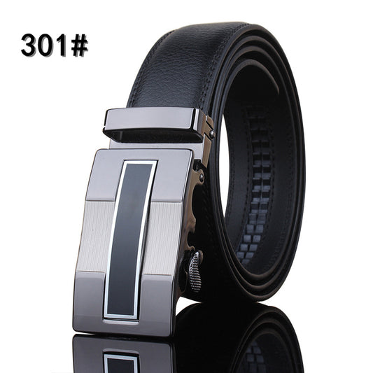 Men's Belt Leather Automatic Buckle Leopard Pure Leather Belt