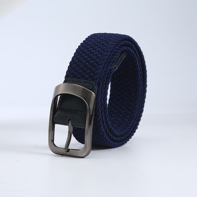 Men's Woven Canvas Outdoor Alloy All-Match Elastic Belt