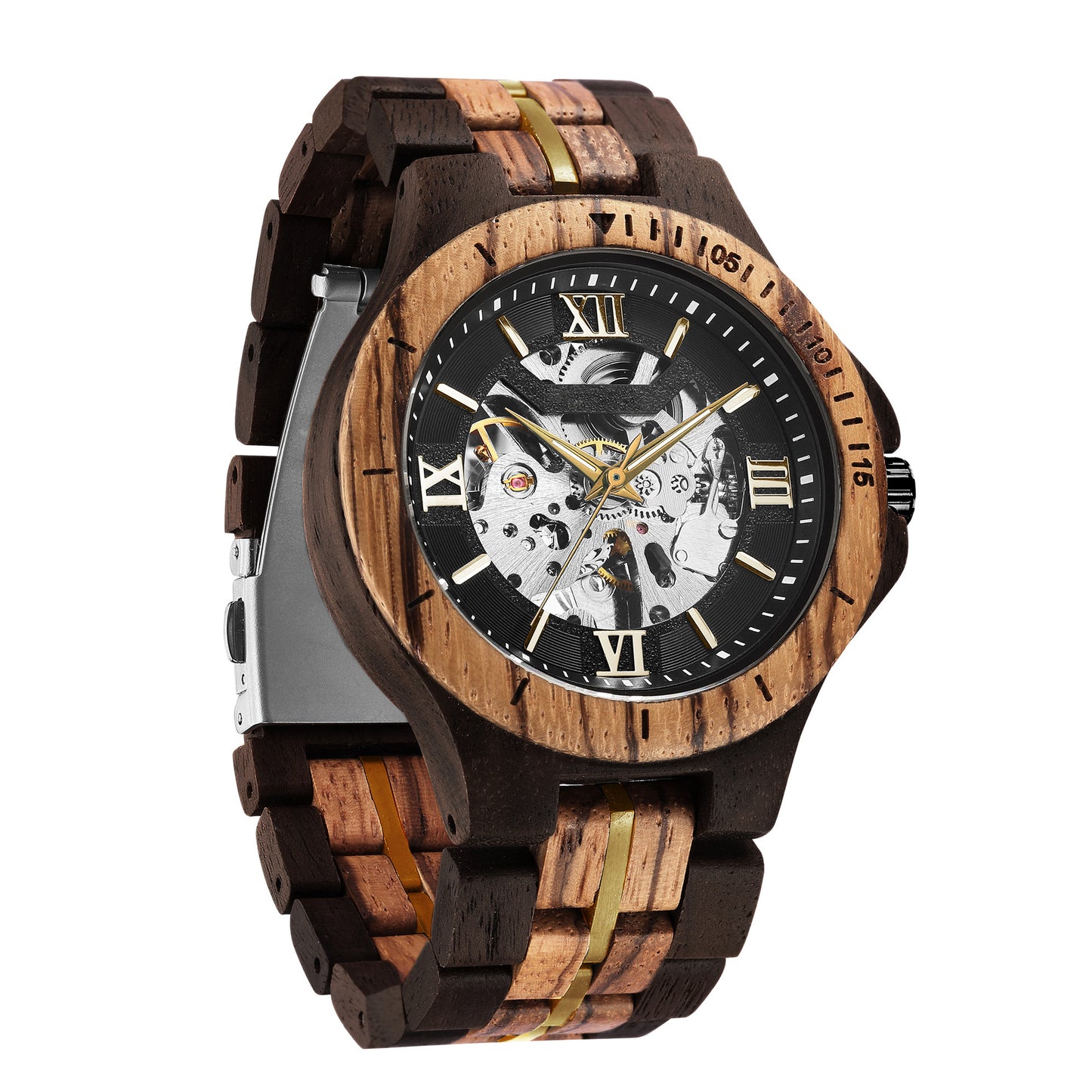 Men's Mechanical Watch Automatic Pure Wood Handmade