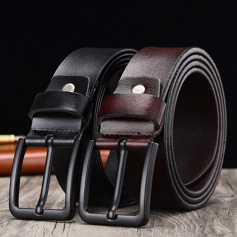 Black Buckled Leather Belt