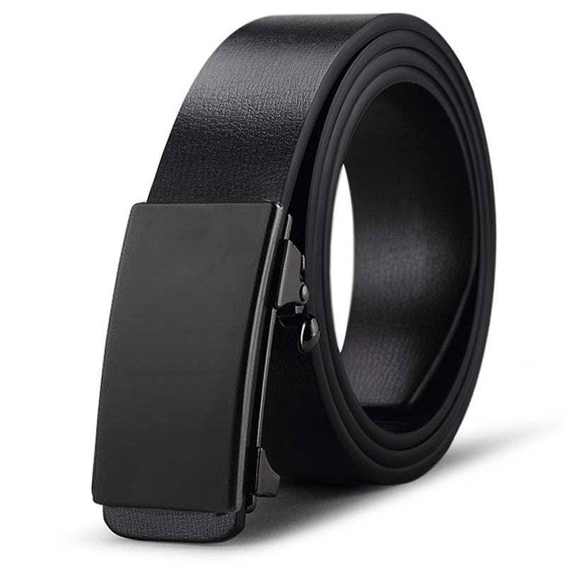 Toothless Automatic Buckle Belt Men's Leather Two-Layer Cowhide Belt Men's Business Casual Men's Middle-Aged Youth Belt