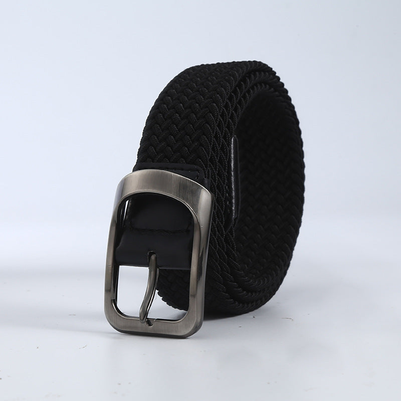 Men's Woven Canvas Outdoor Alloy All-Match Elastic Belt