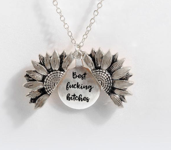 Sunflower Double-Layer Lettering Necklace