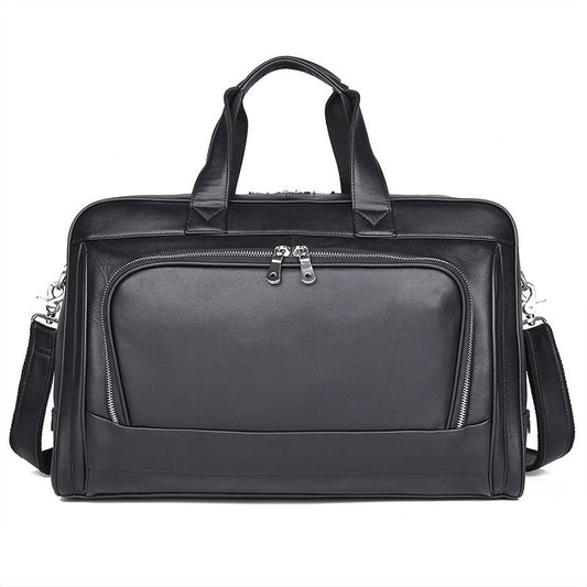 Hot Leather Business Briefcase First Layer Cowhide Men's Bag Nappa Leather 17 Inch Laptop Bag