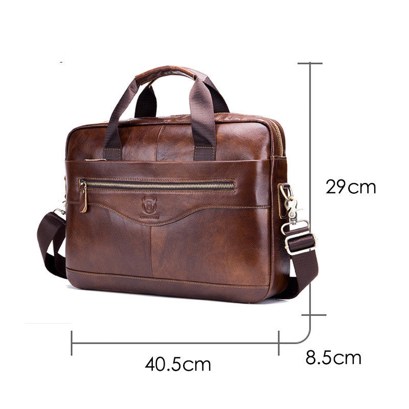 First Layer Cowhide Multifunctional Briefcase