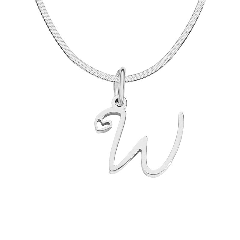 Women's Stainless Steel Necklace With Letter Pendant