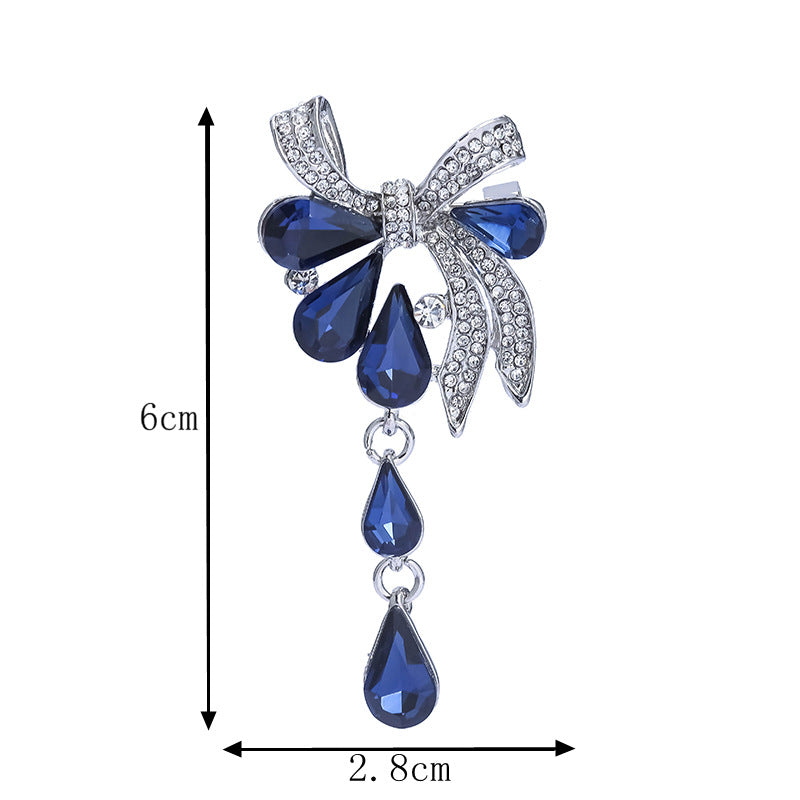 Blue Bowknot Crystal Broochantique Pin