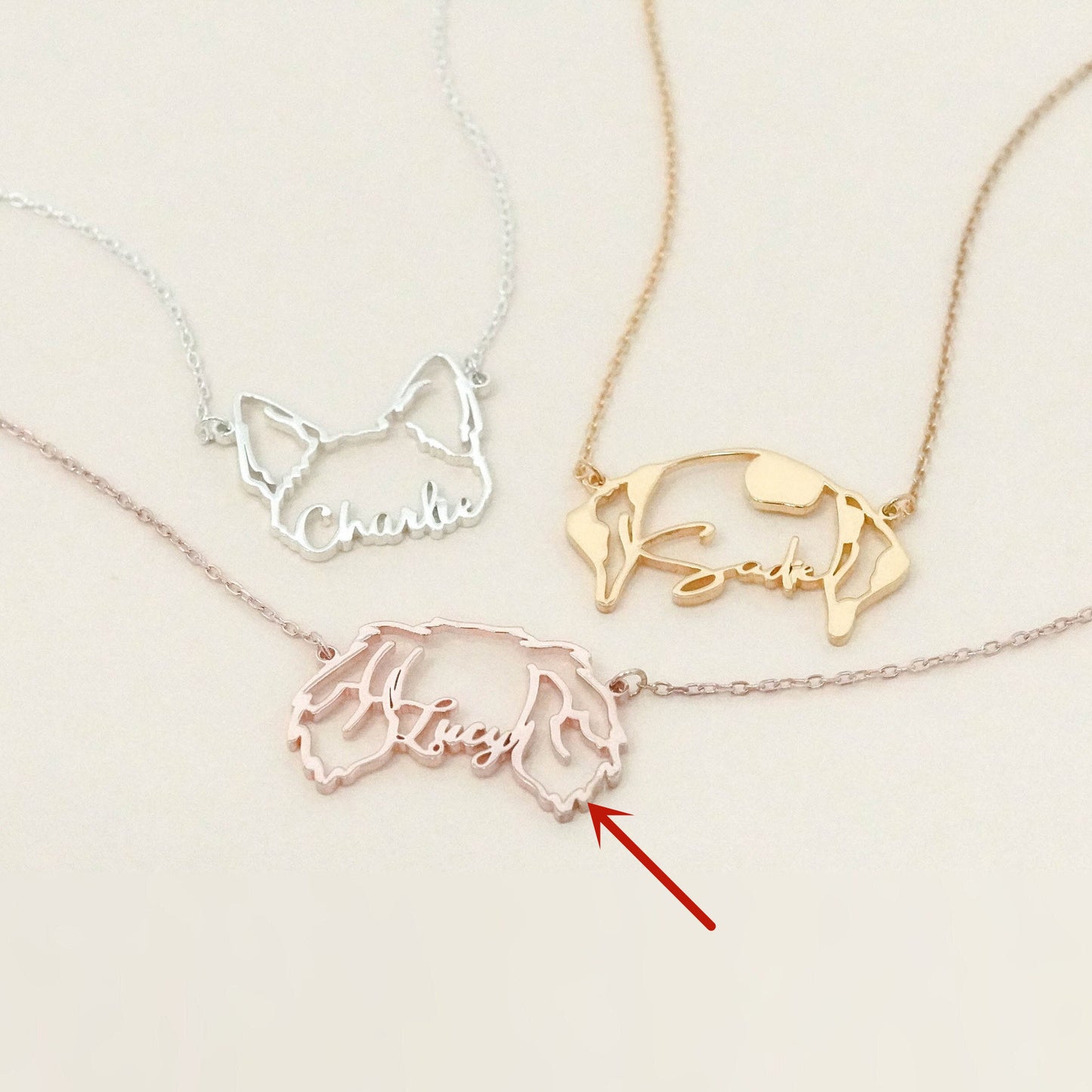 Stainless Steel English Letter Name Necklace Diy Hollowed Out Cat And Dog