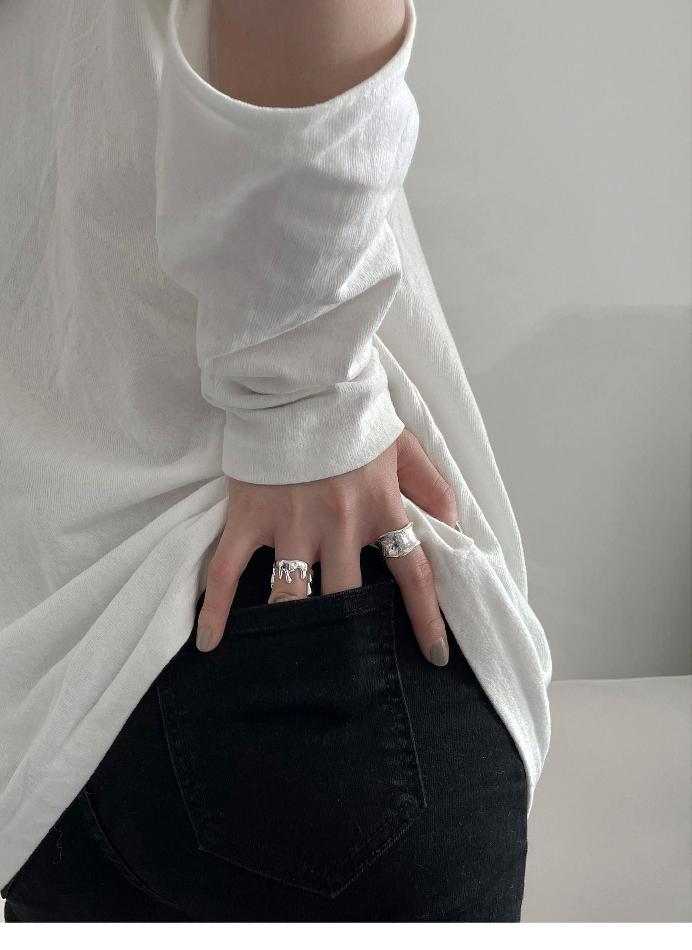 Geometric Irregular Water Drop Ring