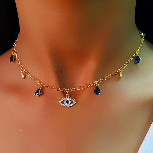 Gold Plated Devil'S  Crystal Necklace