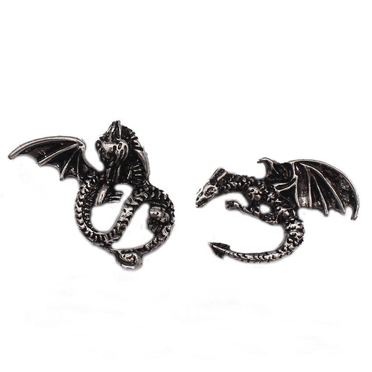 Gothic Alloy Earrings With Feilongtian Design