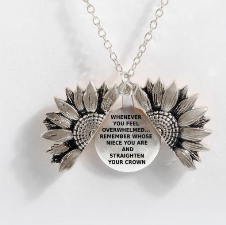 Sunflower Double-Layer Lettering Necklace