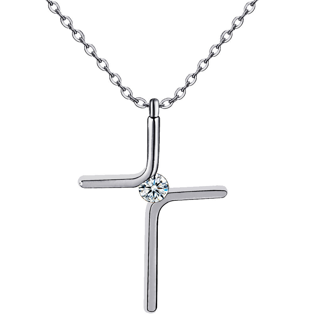 Cross Pendant Hot Simple Necklace Titanium Steel Plating