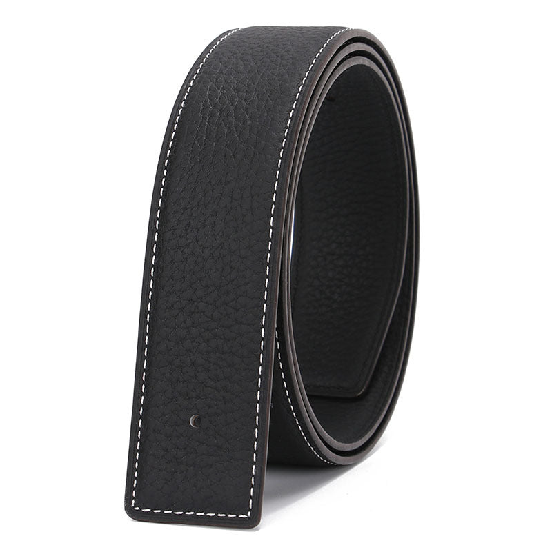 Headless Belt With Double-Sided First Layer Cowhide Buckle