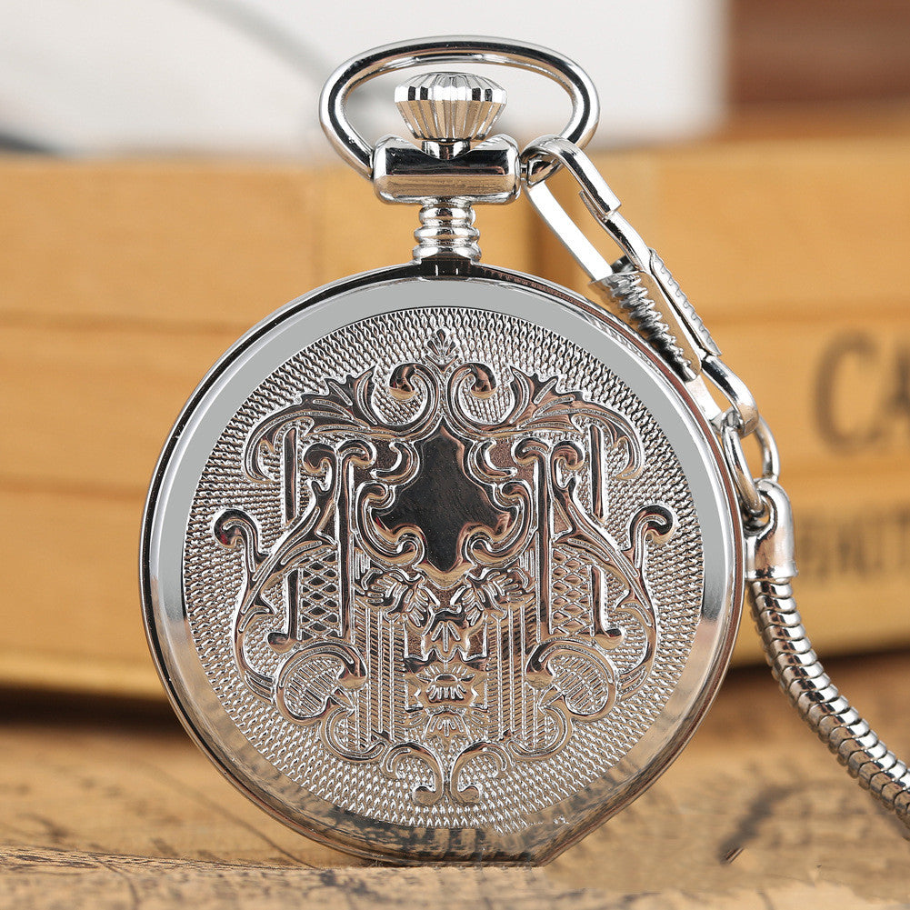 Men's Retro Luminous Digital Face Manual Manipulator Snake Chain Pocket Watch