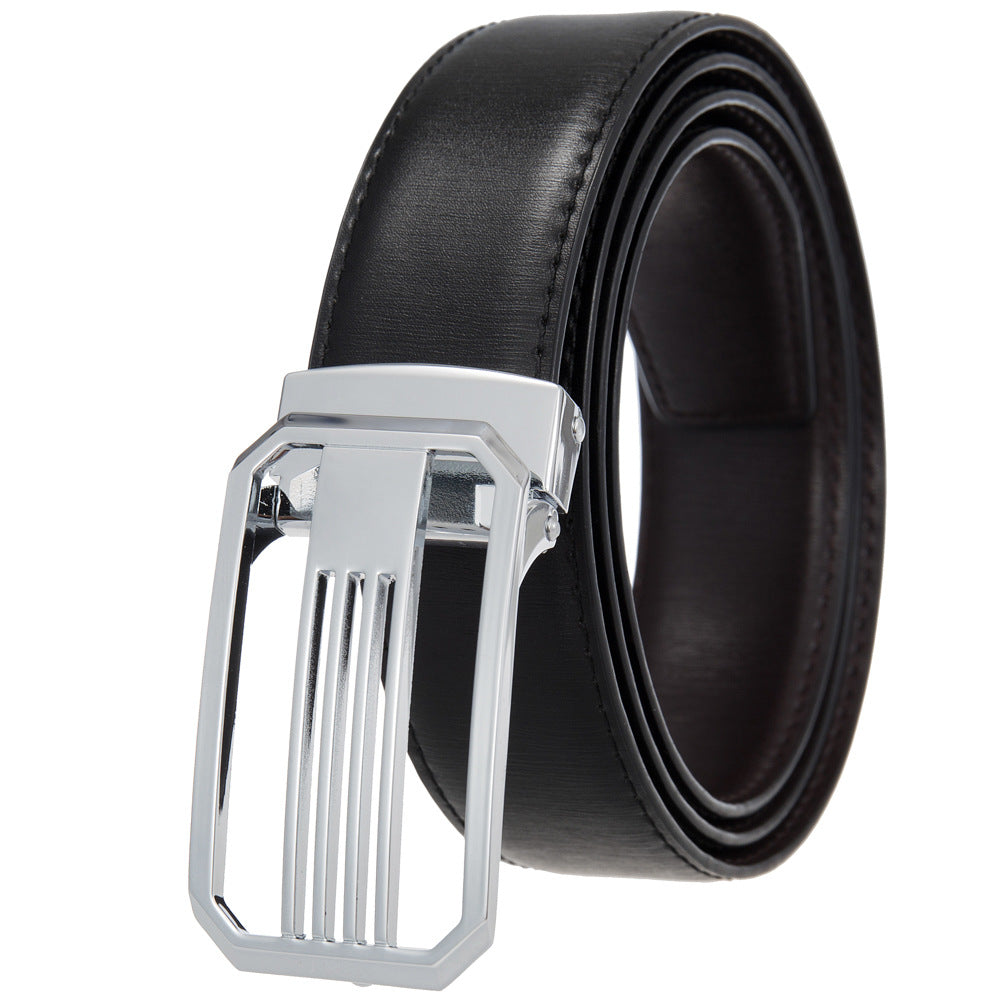 Men's Perforated Casual Two-Layer Leather Belt