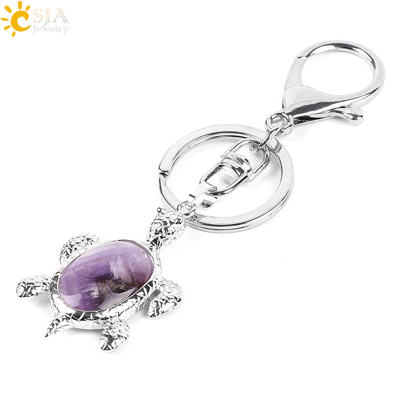 Natural Stone Crystal Key Chain