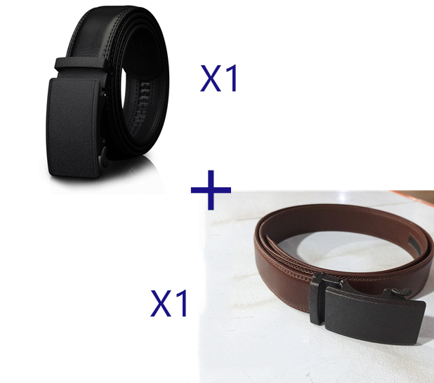 Automatic Buckle Two-Layer Cowhide Belt Men