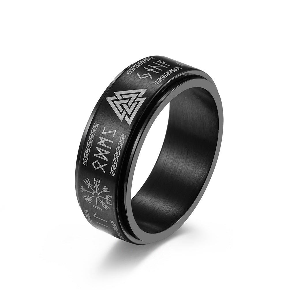 Fashion Rotatable Titanium Steel Ring