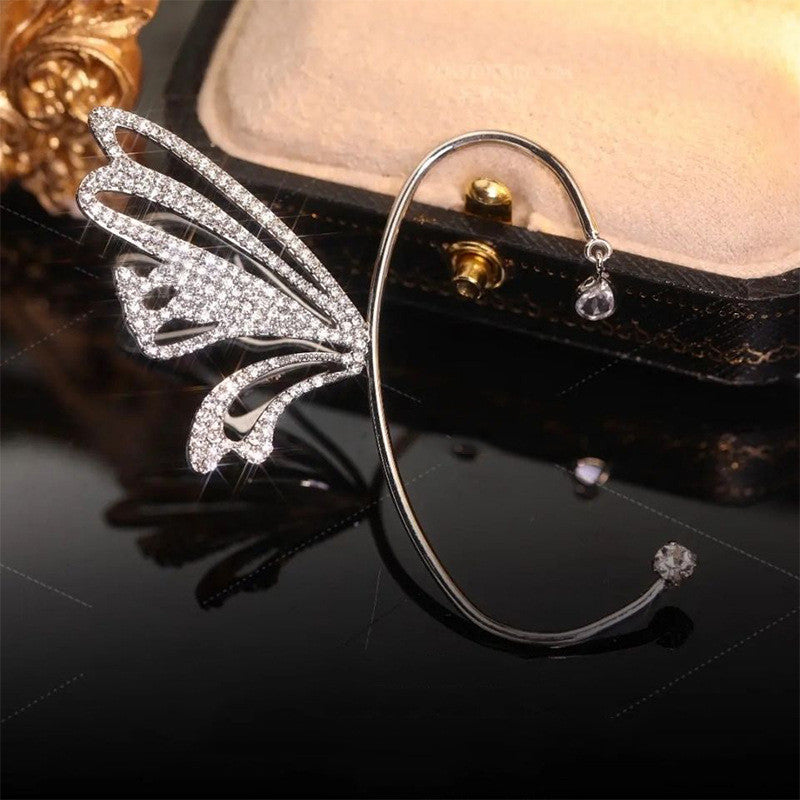 High-Quality Diamond-Studded Sweet Butterfly Wings Earrings