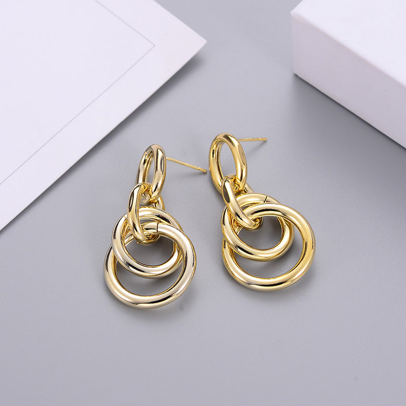 Fashion Trend Earrings Simple Personality Metal Texture Earrings