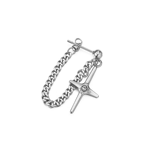 Steel Cross Chain Earrings For Men and Women